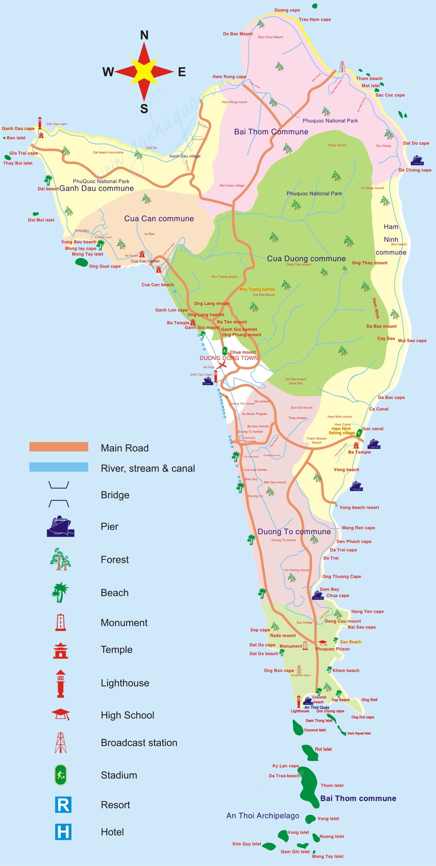 Bản đồ hướng dẫn du lịch đảo Phú Quốc đầy đủ chi tiết 2021 ...