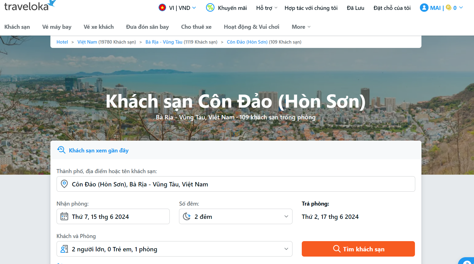 lộ trình côn đảo