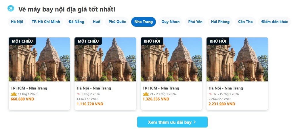 Vé máy bay Vietnam Airlines nội địa